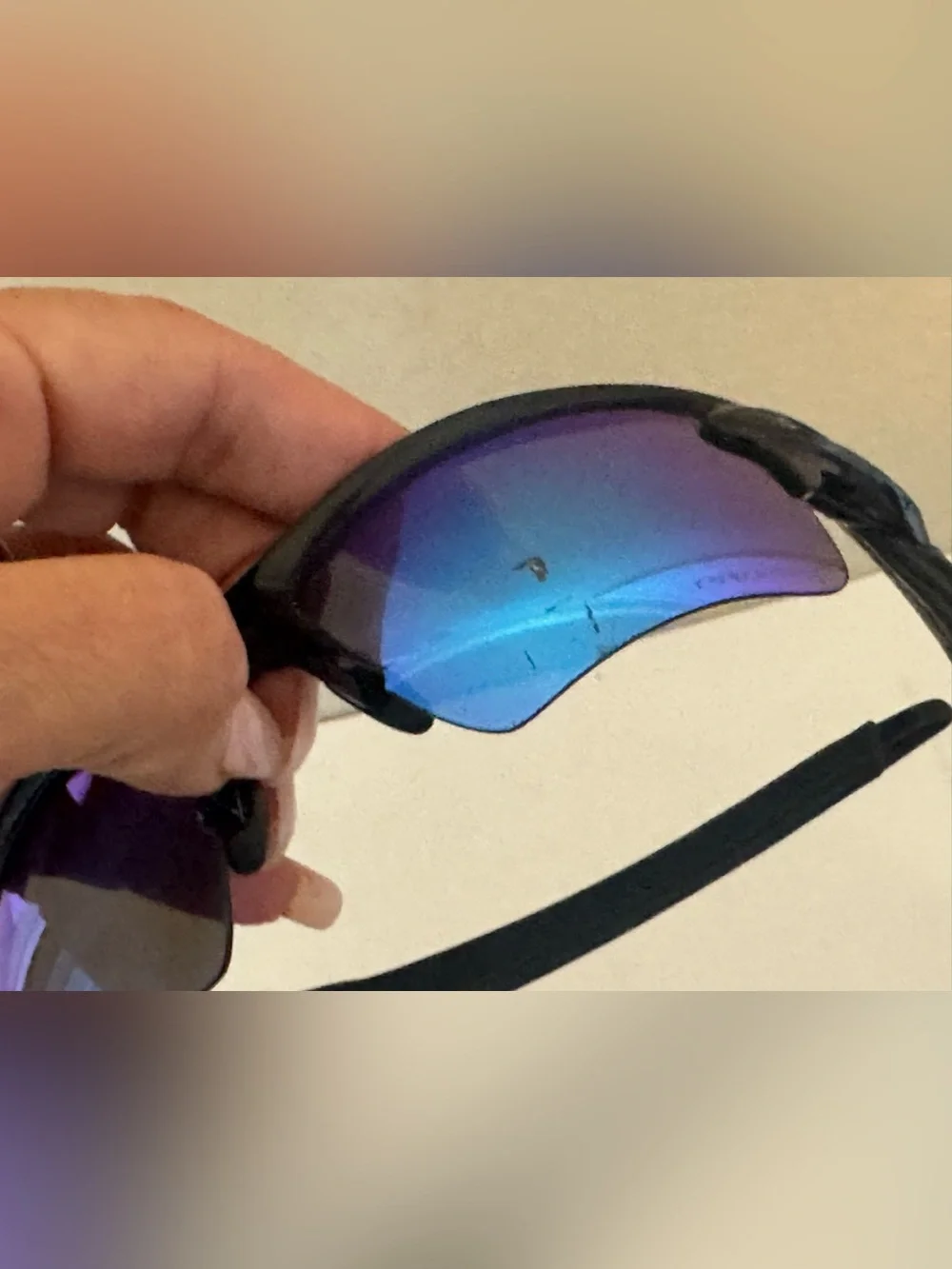 Oakley Men's Matte Black Frame Sunglasses with Blue Mirrored Lense